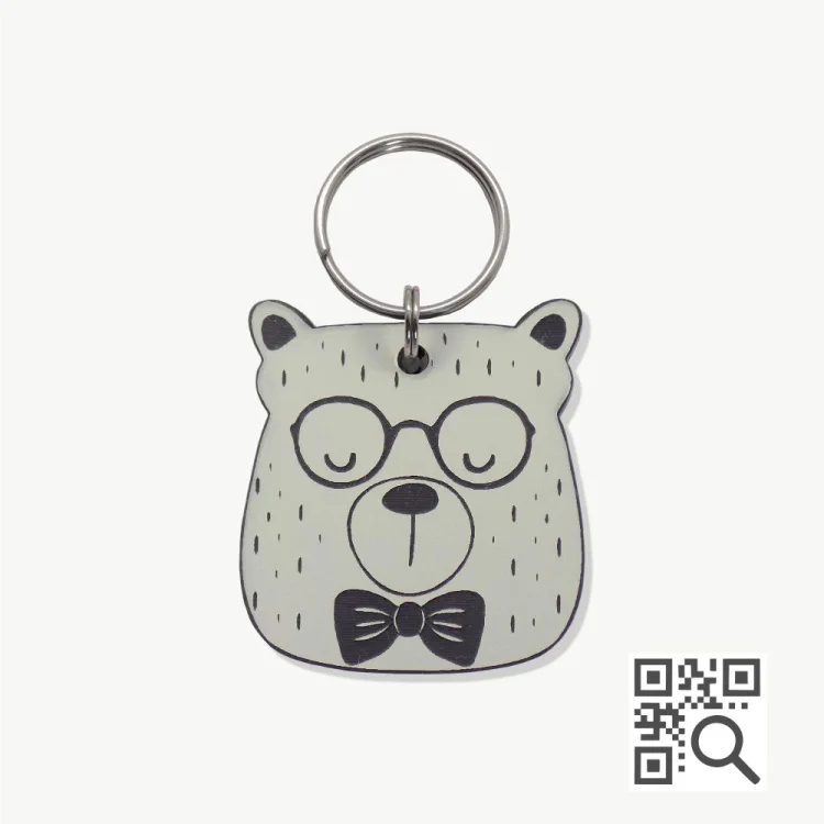 atacado_petshop_tag_identificacao_qr_code_dog_vibe_bear_ Tag de Identificação com QR Code Bear - Petscan - Imagem 1