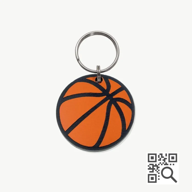 atacado_petshop_tag_identificacao_qr_code_dog_vibe_bola_basquete_ Tag de Identificação com QR Code Bola de Basquete - Petscan - Imagem 1