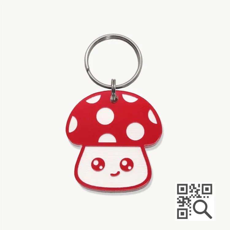 atacado_petshop_tag_identificacao_qr_code_dog_vibe_cogumelo_ Tag de Identificação com QR Code Cogumelo - Petscan - Imagem 1
