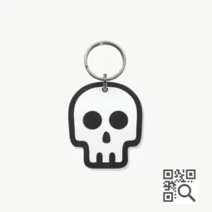 Tag de Identificação com QR Code Skull - Petscan